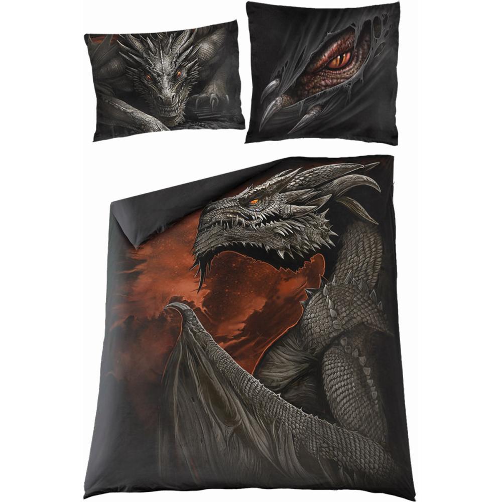 Spiral - MAJESTIC DRACO Dekbedovertrekset - Tweepersoons - Zwart